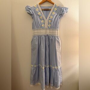 o.p.t Blue Floral Dress